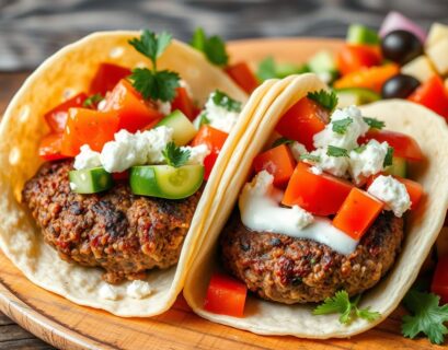 Cheeseburger Tacos with Mediterranean Twist